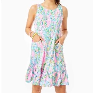 Lilly Pulitzer Kristen Flounce Dress Unicorn of the sea in Multi XL NWT